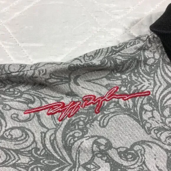 Vintage Ruff Ryders‎ gray and black Polo shirt Large